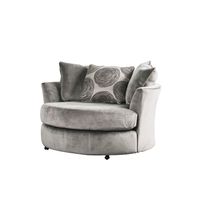 Jeta Contemporary Microfiber Padded Swivel Flared Arm Chair by Furniture of America - Grey