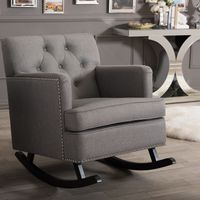 Contemporary Fabric Rocking Chair by Baxton Studio - Rocking Chair-Grey