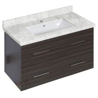 36-in. W Wall Mount Dawn Grey Vanity Set For 1 Hole Drilling Bianca Carara Top White UM Sink