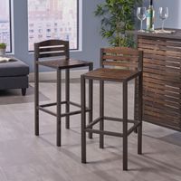 Lilith Acacia Wood Barstool (Set of 2) by Christopher Knight Home - Brown