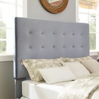 Reston Square Upholstered Full/Queen Headboard in Shale Microfiber - Shale - Queen