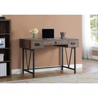 Computer Desk/ Home Office/ Laptop/ Storage Drawers/ 48"L/ Work/ Metal/ Laminate/ Brown/ Black/ Transitional