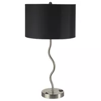 Contemporary Metal 15-inch Table Lamps in Black (Set of 2)