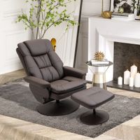 HOMCOM Recliner and Ottoman with Wrapped...