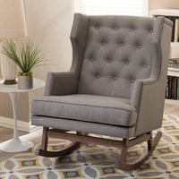 Taylor & Olive Higgins Contemporary Grey Fabric Rocking Chair - Rocking Chair-Grey