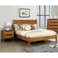 Fopp Mid-century Modern Oak Wood 2-Piece Platform Bedroom Set by Furniture of America - California King