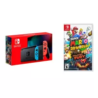Nintendo - Switch 1.1 (Red/Blue) + Super Mario 3D World Bowsers Fury BUNDLE