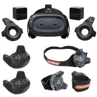 HTC VIVE Cosmos Elite VR Headset - Bundle With 2 Pack HTC VIVE Tracker for VR Headset, Rebuff Reality TrackBelt + 2 TrackStraps Full Body Tracking VR Bundle, Black