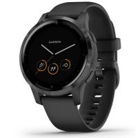 Garmin vivoactive 4S Black Case With Slate Stainless Steel Bezel Smartwatch