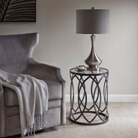 Aria Black Metal Eyelet Accent Table