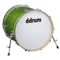 ddrum Dios Maple 20x24 Bass Drum. Green Sparkle