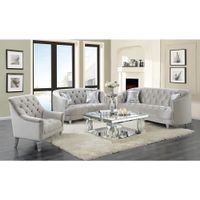 Silver Orchid O'Fredericks Grey 2-piece Tufted Living Room Set - 2 Piece - Grey