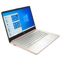 HP 14-dq0070nr 14" HD Touchscreen Notebook Computer, Intel Celeron N4020 1.1GHz, 4GB RAM, 64GB eMMC Flash Memory, Windows 10 Home S Mode, Free Upgrade to Windows 11, Pale Rose Gold