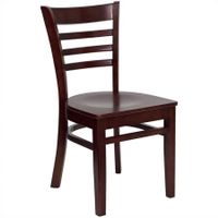 Flash Furniture HERCULES Series Mahogany Finished Ladder Back Wooden Restaurant Chair
