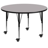17.37-25.37-Inch Height-adjustable Laminate/ Steel Mobile Preschool Activity Table - Gray