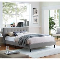 Copper Grove Silistra Full-size Light Grey Fabric Platform with Tufted Headboard