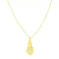 14K Yellow Gold Pineapple Necklace (18 Inch)