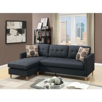 Polyfiber 2 Pieces Sectional With Pillows In Dark Gray