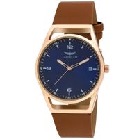 Gianello Mens Turin Mesh and Vegan Leather Strap Watch - 4 Colors Available - Brown