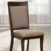 Transitional Walnut/Brown Side Chair (2/CTN)