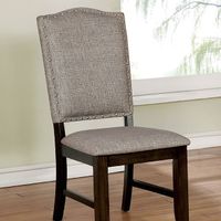 Transitional Dark Walnut/Gray Side Chair (2/CTN)