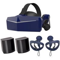 Pimax 8K X VR Headset with Dual Native 4K Resolution, 200deg FOV with Deluxe Audio DMAS Strap Bundle with Sword Controllers, Base Station 2.0