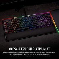 Corsair K95 RGB PLATINUM XT Mechanical Gaming Keyboard, CHERRY MX Blue, Dynamic Per-Key RGB Backlighting with 19-Zone LightEdge