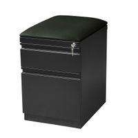 Hirsh 20" D Mobile Pedestal Box File Cabinet with Seat Cushion, Charcoal - Grey