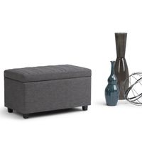 WYNDENHALL Callum Storage Ottoman Bench - Slate Grey