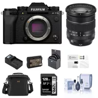 Fujifilm X-T5 Mirrorless Digital Camera, Black with XF 16-80mm f/4.0 R OIS WR Lens, 128GB SD Card, Shoulder Bag, Extra Battery, Charger, 72mm Filter Kit, Screen Protector, Cleaning Kit