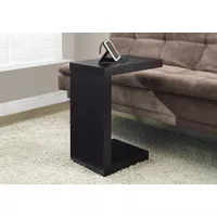 Accent Table/ C-shaped/ End/ Side/ Snack/ Living Room/ Bedroom/ Laminate/ Brown/ Contemporary/ Modern