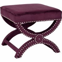 Safavieh Mystic Ottoman with Silver Nail Heads, Multiple Colors