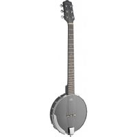 Stagg Black Wooden Open Back 6-string Banjo with Guitar Headstock - Open back, 6-string