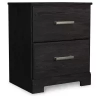Black Belachime Two Drawer Night Stand