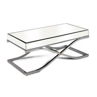 Furniture of America Xander Mirrored Coffee Table in Chrome