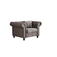 ACME Aurelia Chair with 1 Pillow in Brown Linen - Brown
