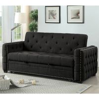 Furniture of America Lionel Grey Tufted Futon Sofa Bed - Grey