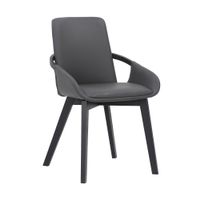 Greisen Modern Upholstered Wood Dining Room Chair - Grey Faux Leather