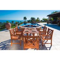 Havenside Home Surfside Eco-friendly 7-piece Wood Outdoor Dining Set - Natural Wood Color