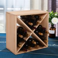 Burlywood 24-Bottle Compact Cellar Cube Wine Rack - natural