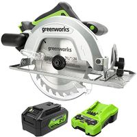 Greenworks 24V Brushless 7-1/4-inch Circular Saw with 24V Battery Charger and 24V 4Ah USB Battery
