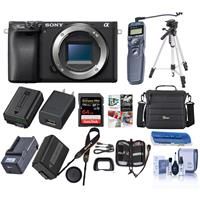 Sony Alpha a6400 24.2MP Mirrorless Digital Camera - Bundle With Camera Case, 64GB SDHC Card, 40.5mm Filter Kit, Tripod, Spare Battery, Remote Shutter Trigger, Compact Charger, Software Package And More