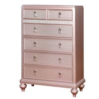 Dzhebel I Contemporary 5-Drawer Wood Chest by Copper Grove - Rose Gold