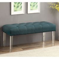 Furniture of America Cisce Contemporary Fabric Button Tufted Acrylic Bench - Brown