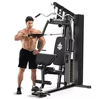 Home Gym, Multifunctional Gym Equipment, Home Gym Station with 154LBS Weight Stack, Workout Equipment for Full Body Traning with Pulley System