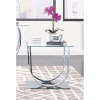 Coaster Furniture Danville Chrome U-shaped End Table - Glass - Chrome