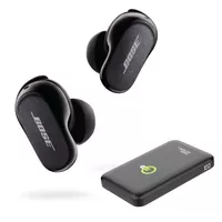 Bose QuietComfort Earbuds II, Triple Black With Portable Power Bank