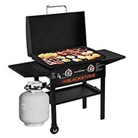 Blackstone 1883 Gas Hood & Side Shelves Heavy Duty Flat Top Griddle Grill Station for Kitchen, Camping, Outdoor, Tailgating, Countertop, 28", Black