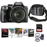Pentax K-70 DSLR with SMC DA 18-135mm f/3.5-5.6 ED AL CD WR Lens, Black Bundle with Corel PC Photo Editing Software, Bag, 64GB SD Card, Filter Kit