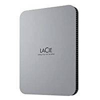 LaCie Mobile Drive 1TB External Hard Drive Portable HDD - Moon Silver, USB-C 3.2, for PC and Mac, Post-Consumer Recycled, with Adobe All Apps Plan and Rescue Services (STLP1000400)